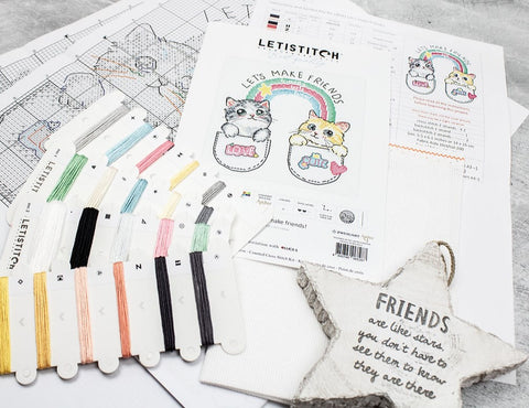 Siuvinėjimo rinkinys Let's make friends! SLETIL8043