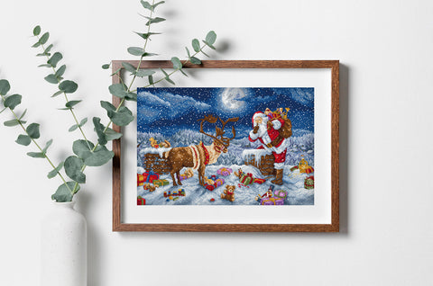 Siuvinėjimo kryželiu rinkinys „Tylios nakties dovana“, 43×29 cm