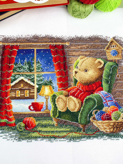 Siuvinėjimo kryželiu rinkinys „Ramus vakaras“, 20×25 cm – pradedantiesiems