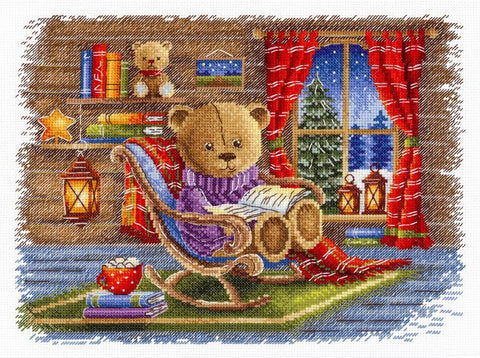 Kryželiu siuvinėjimo rinkinys „Su mėgstama knyga“ 20x25 cm