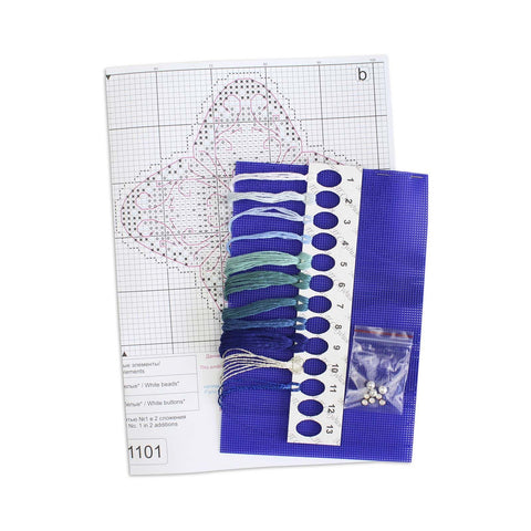 Kryželių rinkinys „Šerkšnotas žiedas“ 9×9 cm – žavingas mini dekoras