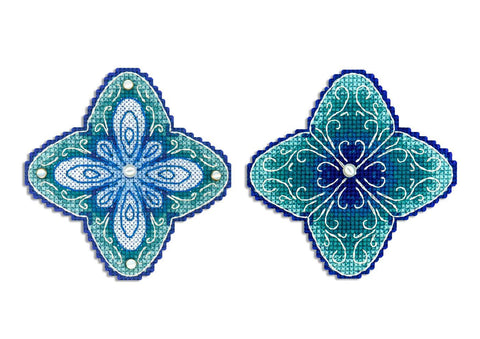 Kryželių rinkinys „Šerkšnotas žiedas“ 9×9 cm – žavingas mini dekoras