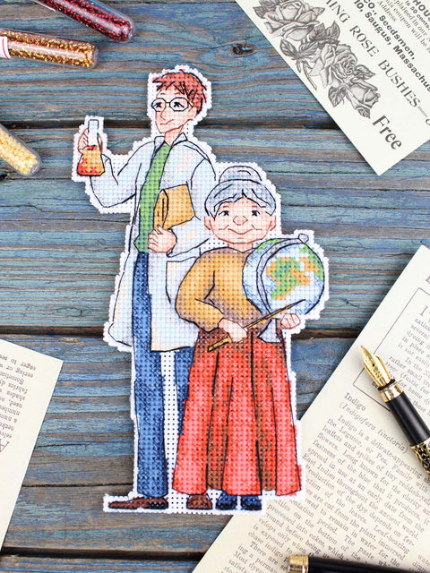 Siuvinėjimo kryželiu rinkinys „Mokytojai“ 18×10 cm – puiki dovana mokytojui