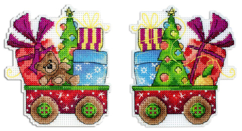 Šventinis siuvinėjimo kryželiu rinkinys „Naujųjų metų stebuklas“ 10×9 cm