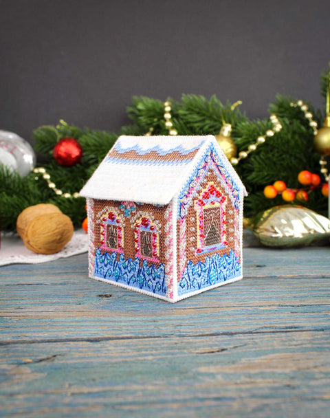 3D žaislinio namelio siuvinėjimo kryželiu rinkinys 6×9×8 cm