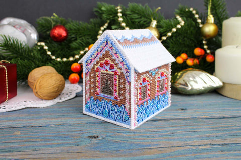 3D žaislinio namelio siuvinėjimo kryželiu rinkinys 6×9×8 cm