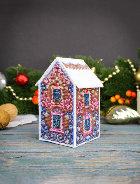 Kryželių rinkinys 3D žaislui – raštuotas namelis 11×6×6 cm