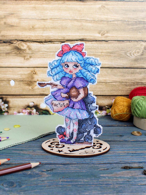 Siuvinėjimo kryželiu rinkinys „Malvina“ – 16×10 cm, puiki dovana