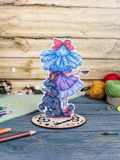 Siuvinėjimo kryželiu rinkinys „Malvina“ – 16×10 cm, puiki dovana