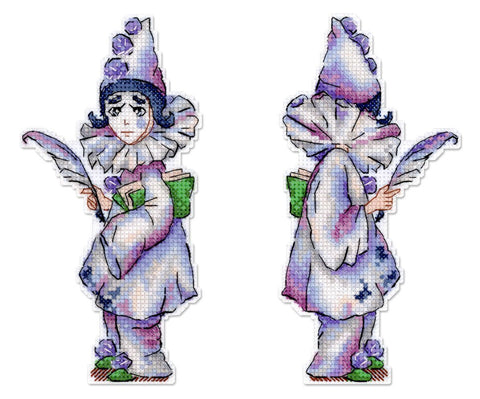 Kryželiu siuvinėjimo rinkinys „Pierrot“ – 17×8 cm, žavingas mini dizainas
