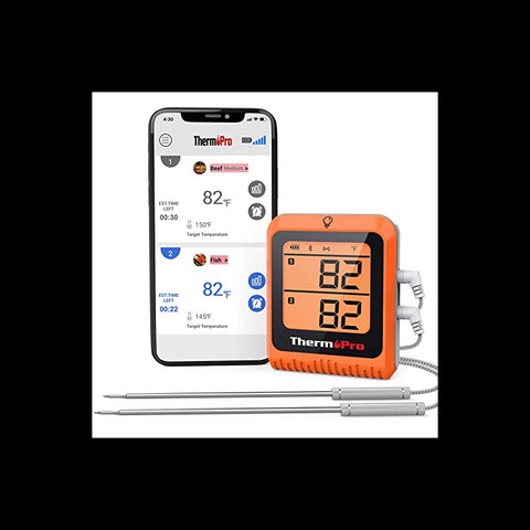 Skaitmeninis belaidis įkraunamas bluetooth maisto termometras su 2 zondais ThermoPro TP920W