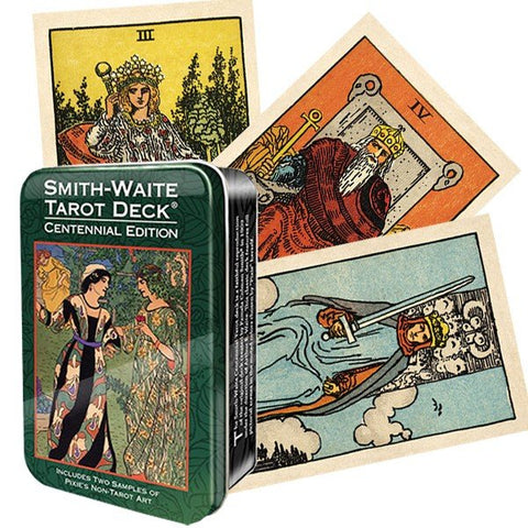 US Games Systems: Smith - Waite Centennial Tarot kortos Metalinėje Dėžutėje - HOBI.LT 🇱🇹