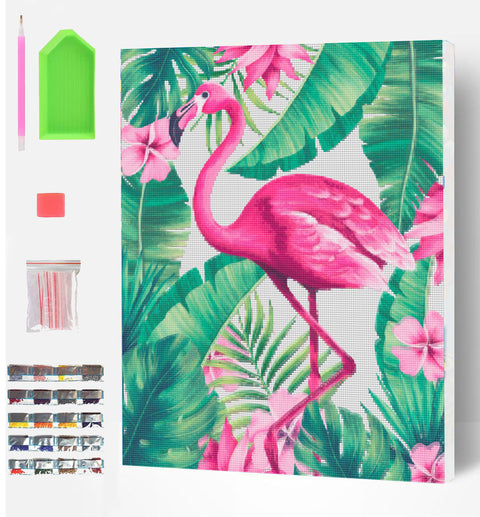 Splat Planet deimantinė mozaika Flamingas 30x40 cm – drobės paveikslas, kūrybinis rinkinys 6+