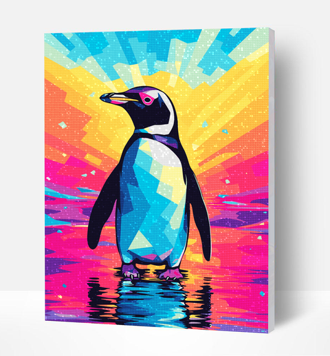 Deimantinė mozaika paveikslas „Pingvinas“ 30x40 cm – Splat Planet rinkinys 6+