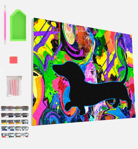 SPLAT PLANET deimantinė mozaika „Taksas“ 30×40 cm – paveikslas ant drobės, kūrybinis rinkinys 6+