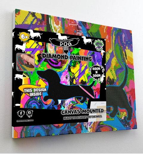 SPLAT PLANET deimantinė mozaika „Taksas“ 30×40 cm – paveikslas ant drobės, kūrybinis rinkinys 6+