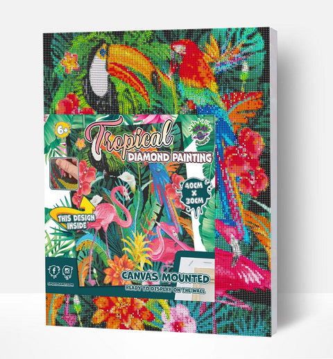 Splat Planet deimantinė mozaika „Tropikai“ 30×40 cm – drobės paveikslas, rinkinys 6+