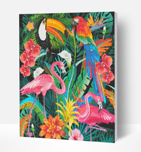 Splat Planet deimantinė mozaika „Tropikai“ 30×40 cm – drobės paveikslas, rinkinys 6+
