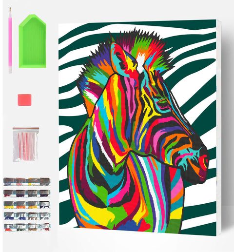 SPLAT PLANET deimantinė mozaika „Zebras“ 30x40 cm – paveikslo ant drobės rinkinys