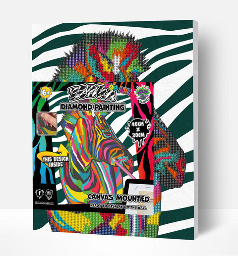 SPLAT PLANET deimantinė mozaika „Zebras“ 30x40 cm – paveikslo ant drobės rinkinys