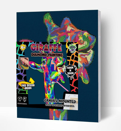 Deimantinė mozaika ant drobės „Žirafa“ 30x40 cm – Splat Planet rinkinys 6+