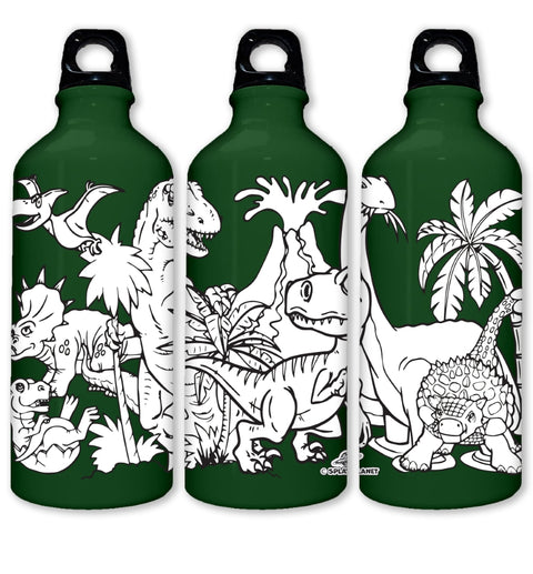 Splat Planet spalvinama aliuminė gertuvė vaikams Dinozauras 600 ml + 8 flomasterių