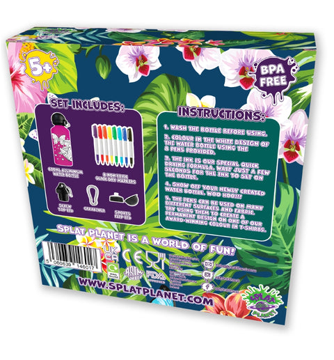 Splat Planet spalvinama aliumininė gertuvė vaikams 600 ml – Drugelis, su 8 flomasteriais