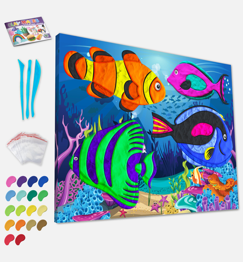 Splat Planet Modelino Paveikslas „Jūra“ 30x40 cm – 20 Spalvų Rinkinys 5+