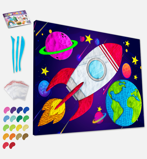 SPLAT PLANET modelino paveikslo rinkinys „Kosmosas“ 30×40 cm – 20 spalvų, 5+
