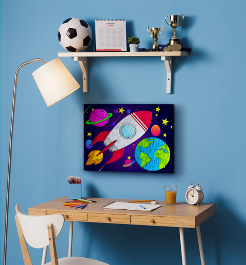 SPLAT PLANET modelino paveikslo rinkinys „Kosmosas“ 30×40 cm – 20 spalvų, 5+