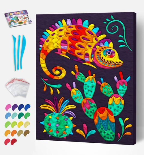 Splat Planet modelino paveikslas „Šventė“ 30×40 cm – kūrybinis rinkinys vaikams, 20 spalvų, 5+