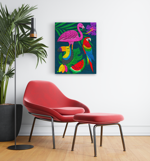 Splat Planet 3D modelino paveikslas „Tropikai“ 30×40 cm – kūrybinis rinkinys vaikams 5+, 20 spalvų
