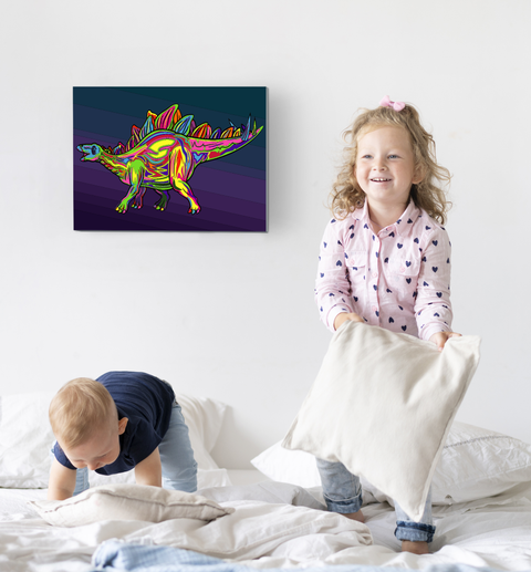 Tapyba pagal skaičius „Stegozauras“ 30×40 cm – Splat Planet rinkinys vaikams