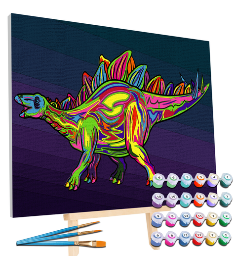 Tapyba pagal skaičius „Stegozauras“ 30×40 cm – Splat Planet rinkinys vaikams