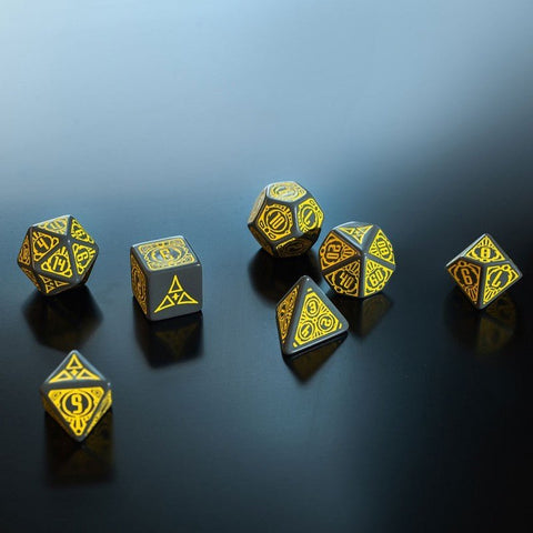 Q - Workshop: Starfinder Threefold Conspiracy kauliukų rinkinys pilki ir geltoni - HOBI.LT 🇱🇹