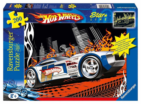 Ravensburger: Starline puzzle 200: Hot Wheels - švytinti RAVENSBURGER dėlionė - HOBI.LT 🇱🇹