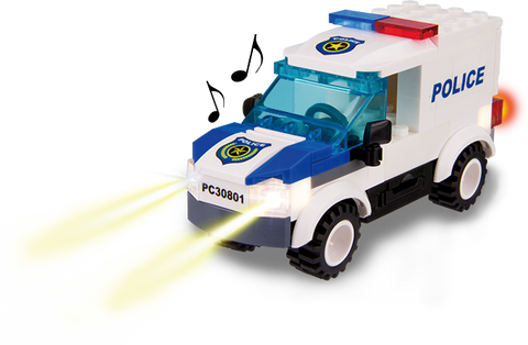STAX Hybrid signalizuojantis policijos automobilis – šviesos ir garsai, suderinamas su LEGO, 6+