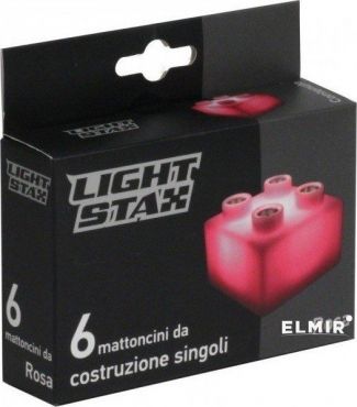 STAX Junior šviečiančios 2x2 kaladėlės – rožinės, 6 vnt., suderinamos su DUPLO