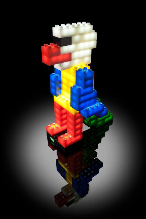 STAX System 50 šviečiančių LED kaladėlių rinkinys – suderinamas su LEGO®, USB įkraunamas konstruktorius 6+