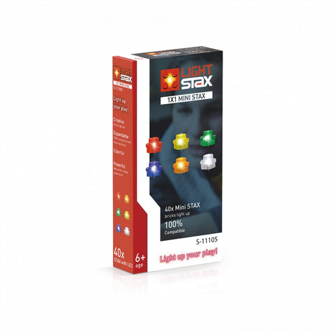 STAX System Mini LED kaladėlės – šviečiantis papildymo rinkinys, 40 vnt., be maitinimo (6+)