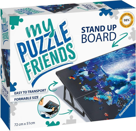 Dėlionės lenta Ravensburger juoda 72×51 cm su sulankstomomis kojelėmis, stovėjimo funkcija ir lengvai transportuojama