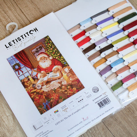 LetiStitch: The List of Naughty and Nice SLETI951 - siuvinėjimo kryželiu rinkinys - HOBI.LT 🇱🇹