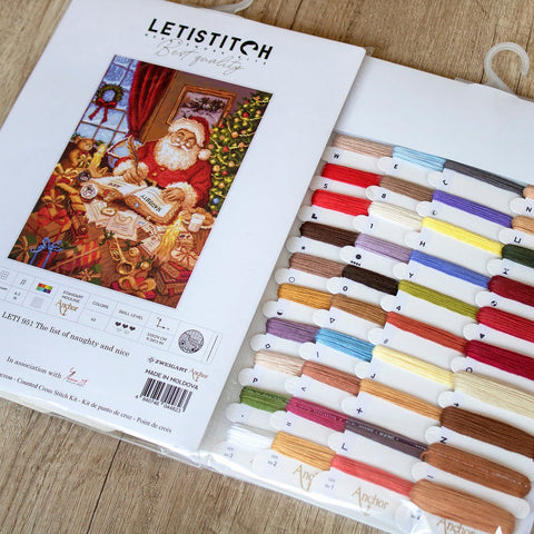 LetiStitch: The List of Naughty and Nice SLETI951 - siuvinėjimo kryželiu rinkinys - HOBI.LT 🇱🇹