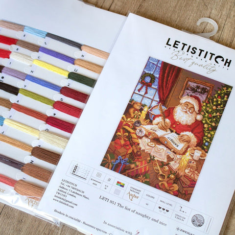 LetiStitch: The List of Naughty and Nice SLETI951 - siuvinėjimo kryželiu rinkinys - HOBI.LT 🇱🇹