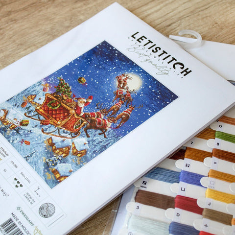 LetiStitch: The Reindeer on Their Way! SLETI958 - siuvinėjimo kryželiu rinkinys - HOBI.LT 🇱🇹
