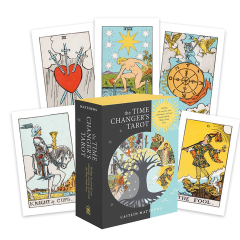 Tarot kortos Time Changer's Tarot dėžutėje, Caitlín Matthews leidimas su spalvotomis Rider–Waite kortomis, fanuotos šešios kortos