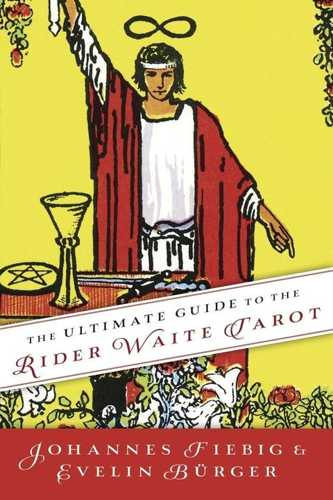 Rider Waite taro vadovas – geltonas viršelis su Magician kortos iliustracija ir autorių vardais ant priekinio viršelio