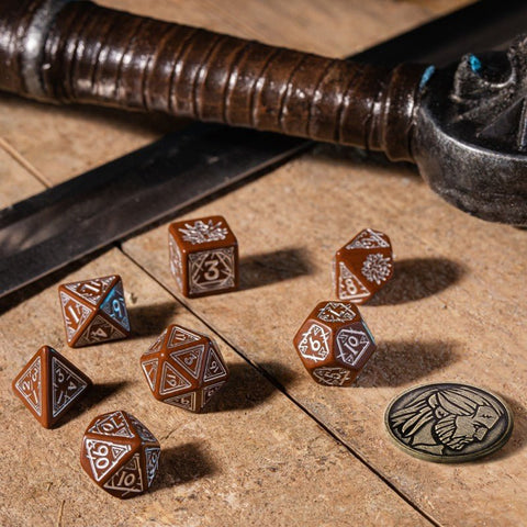 Q - Workshop: The Witcher Geralt kauliukų rinkinys rudos ir sidabrinės sp - HOBI.LT 🇱🇹
