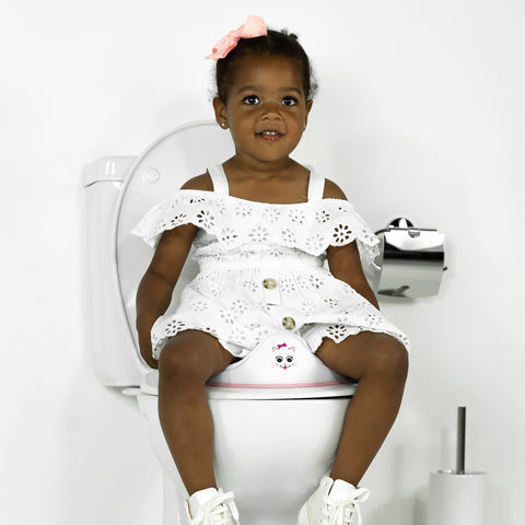My Carry Potty vaikų tualeto sėdynė Katytė – neslystanti, su rankenėlėmis, apsauga nuo išsiliejimo, nuo 18 mėn.