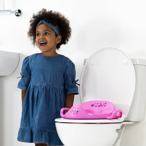 Vaikiška neslystanti tualeto sėdynė su rankenėlėmis „Rožinis drakonas“ – My Carry Potty